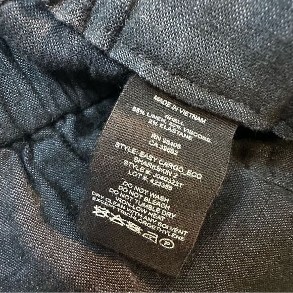 Theory Navy Easy Cargo linen slim fit pull on drawstring pant size 0 - Picture 7 of 10